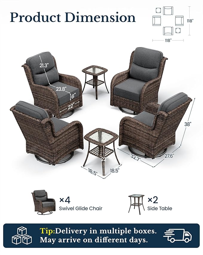HILLGA 6-Piece Luxury Patio Furniture Set - Image 2