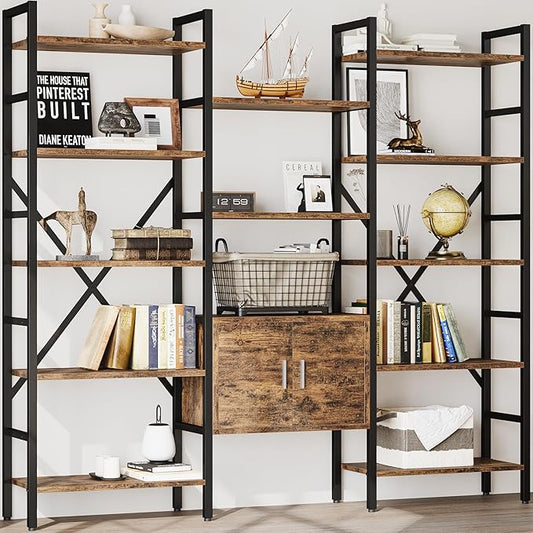 INNOD 70" Triple 5 Tier Book Shelf, Large Industrial Bookcase by INNODToddlerTower