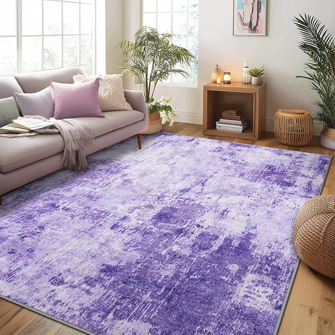 RELEANY Washable Area Rugs 6'x8' Non-Slip Modern Abstract Soft - Image 3