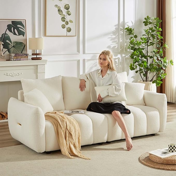 Antetek Teddy Sofa Set for Living Room, Modern Deep Seat Sofa Chair and - Image 3