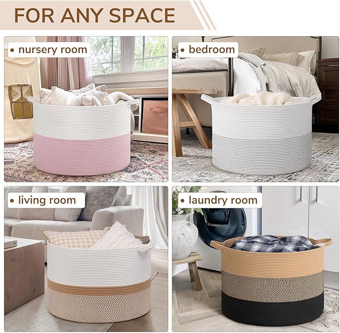 INDRESSME 115L Extra Large Blanket Basket - Image 4