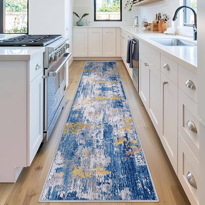 RELEANY Washable Area Rugs 2'x10' Non-Slip Modern Abstract Soft - Image 3