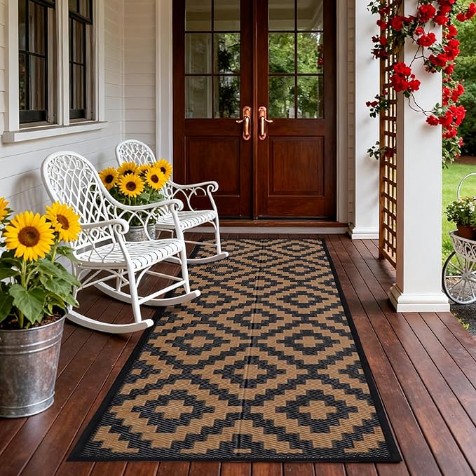 SAND MINE Reversible Mats, Plastic Straw Rug, Modern Area Rug, Large Floor Mat - Image 5