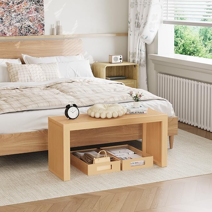 Bamboo Dining Bench, 35 inch Farmhouse Decor Indoor Kitchen Table Bench - Image 6