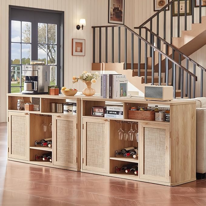 Lerliuo Rattan Wine Cabinet - Image 9