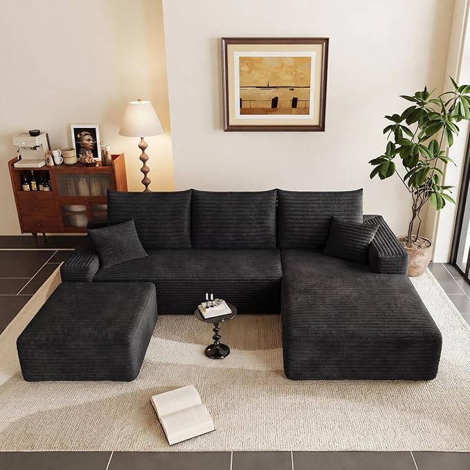 95" Cloud Sectional Couch U-Shaped Chaise - Image 6