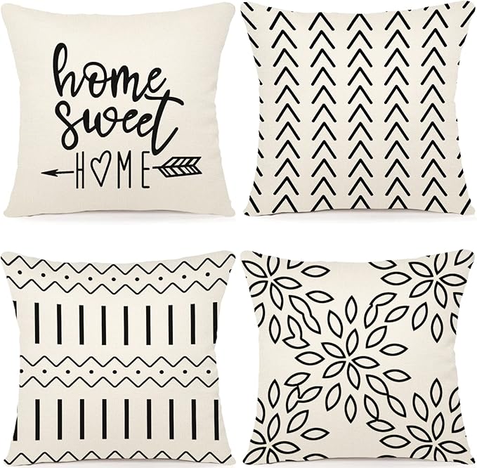 YCOLL Pillow Covers 18x18 Set of 4, Modern Sofa Throw Pillow Cover, Decorative by PillowCoversExpert