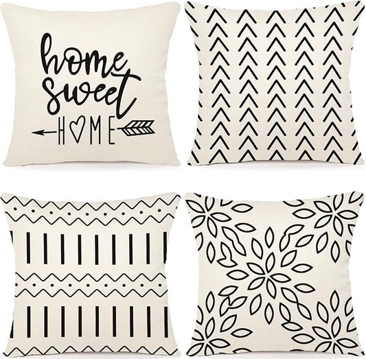 YCOLL Pillow Covers 18x18 Set of 4, Modern Sofa Throw Pillow Cover, Decorative by PillowCoversExpert