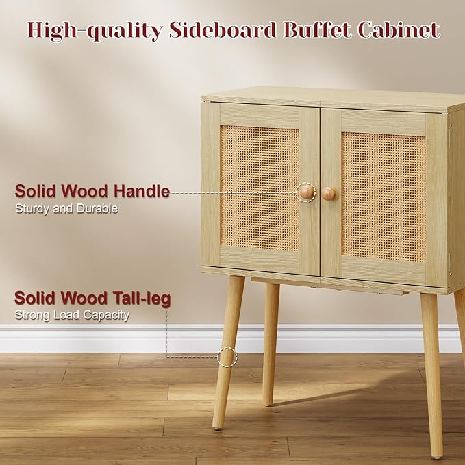 Sideboard Buffet Kitchen Storage Cabinet, Small Coffee Bar Cabinet - Image 4