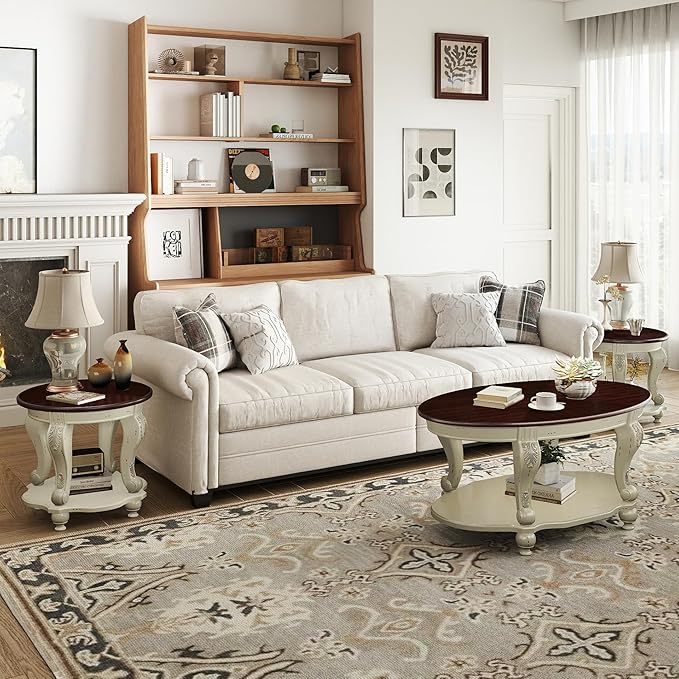 LKTART Round End Table, Victorian Vintage End Tables - Image 8