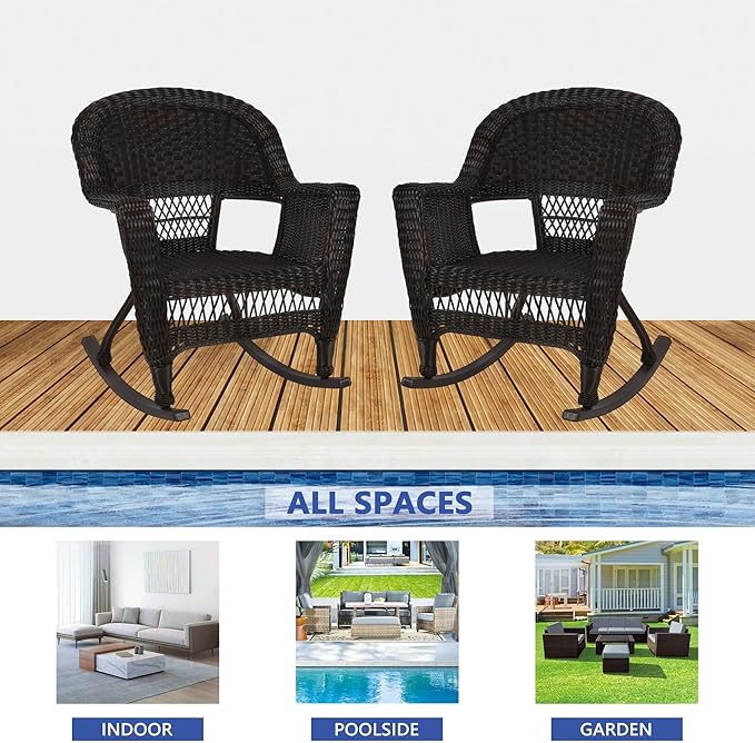Jeco Set of 2 Wicker Rocker Chairs - Image 9