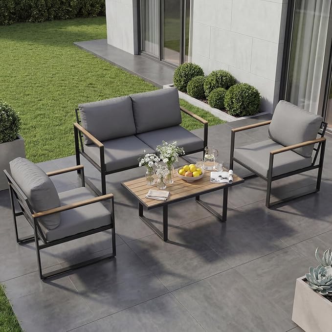 GarveeHome 4-Piece Aluminum Patio Furniture Set by GarveeHome
