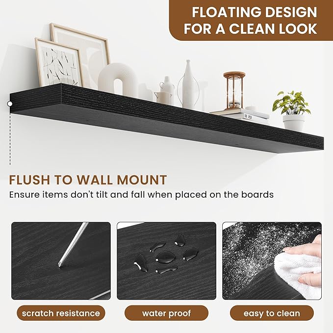 fuqing Floating Shelves for Wall, Wall Mounted Wood Floating Shelf - Image 5