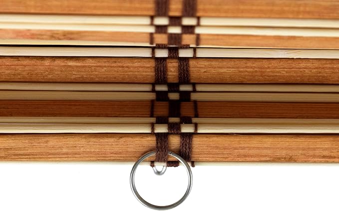 Red Lantern Burnt Bamboo Cordless Window Shade - Image 8