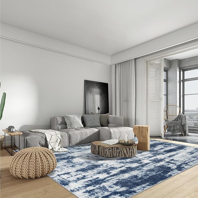 9x12 Area Rugs Washable Rug: Modern Abstract Living Room Rug Soft Anti-Skid - Image 3
