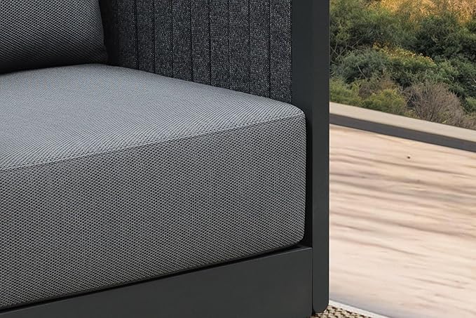 PURPLE LEAF 4 Pieces Patio Conversation Sets All Weather Outdoor Couch - Image 9