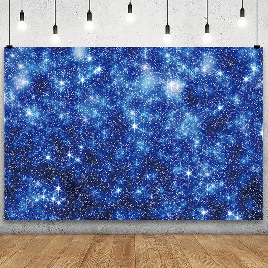 YongFoto Blue Glitter Backdrop 10x7ft Silver Light Spots Navy Blue Sequin Bokeh Photography Background Birthday Bridal Shower Wedding Photography Background Party Banner Decor Portraits Photoshoot