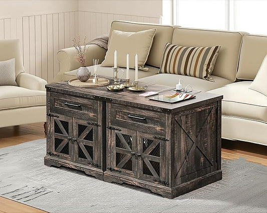 RALGEND Farmhouse End Table Set of 2, Large End Table by RALGEND