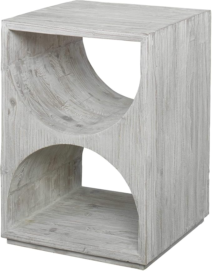 MY SWANKY HOME Elegant Scandi Contemporary Accent Table Solid Wood Distressed - Image 3