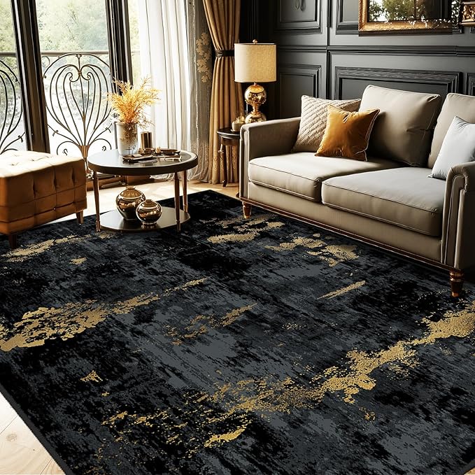 RELEANY Washable Area Rugs 5'x8' Non-Slip Modern Abstract Soft by RELEANY