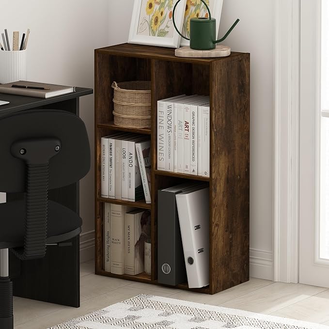 Furinno LUDER Book Shelf, 5-Cube Bookshelf, Open Storage Shelf Bookcase - Image 2