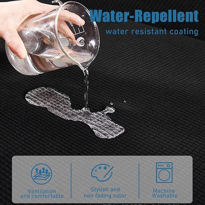 Water Repellent Armchair Seat Cushion Cover, Stretch Sngle Backrest Cover - Image 3