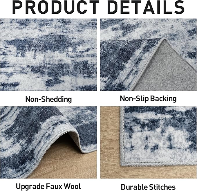 8x10 Area Rugs Washable Rug: Modern Abstract Living Room Rug Soft Anti-Skid - Image 5