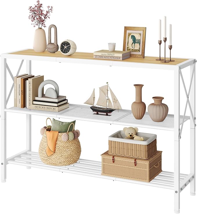 Hoctieon Industrial Console Table, 3 Tier Entryway Tables, Hallway Desk - Image 8