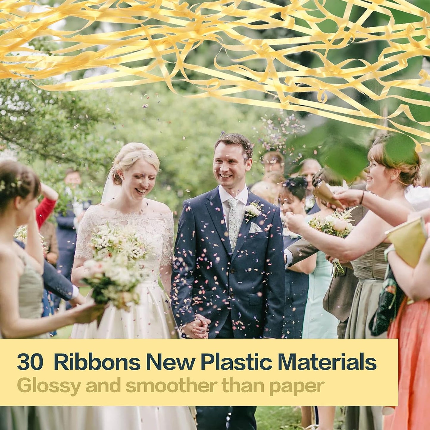 Confetti Poppers, 30Pack Plastic No Mess Streamers, Party Poppers for Birthday,Wedding,Celebrations,Graduation Party (Gold, 30 Pack)