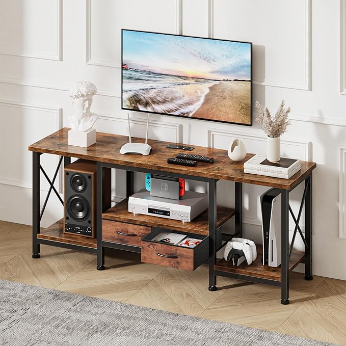 DUMOS 55” TV Stand with Power Outlets, Entertainment Center - Image 8