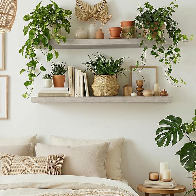 Dreamland 48 inch Floating Shelves, Rustic Wood Floating Wall Shelf - Image 3