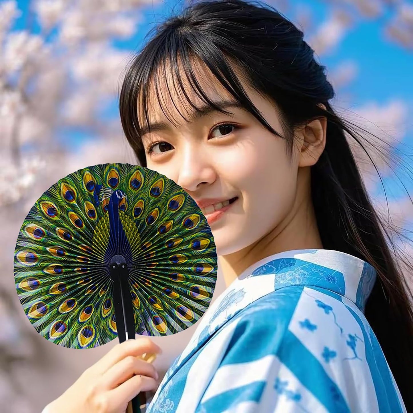 20 Pcs 10" Safari Print Peacock Fans Decorations Animal Folding Paper Hand Fans Bulk for Gifts,Weddings Festival,Birthday,Summer,Party Favors,School Cultural Shows
