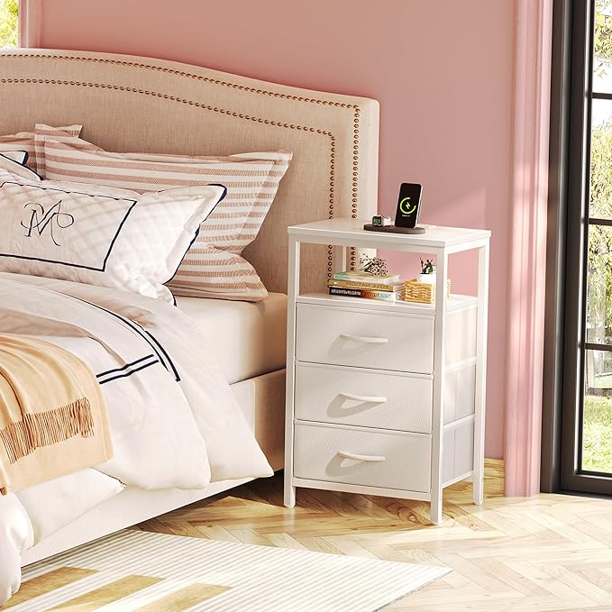 Huuger Nightstands Set of 2, 27.6 Inch End Tables - Image 2