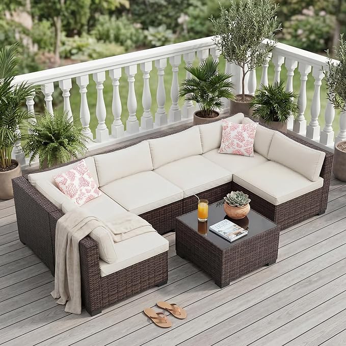 GAOMON Patio Furniture Sets, 7-Piece Outdoor Sectional Sofa Set by GAOMON