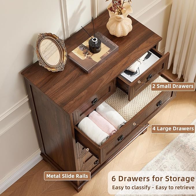 Joaxswe Farmhouse 6 Drawer Dresser - Image 4