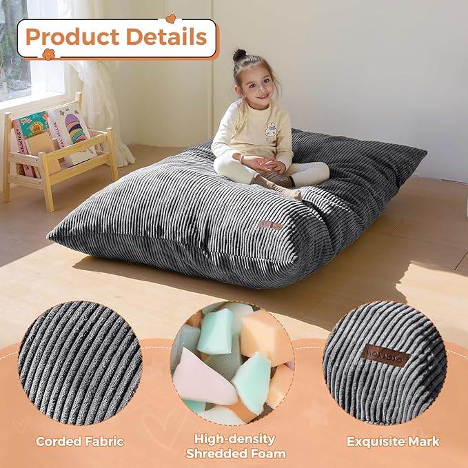 MAXYOYO 3 in 1 Kids Bean Bag Chair Couch, Convertible Chair Folds from Bean Bag - Image 6