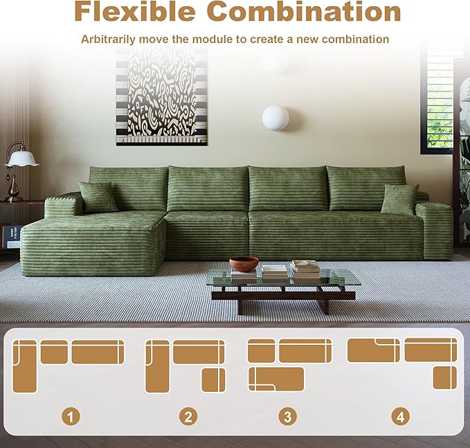 AUGOP 136" Sectional Couches for Living Room Modern Modular Sofa - Image 6
