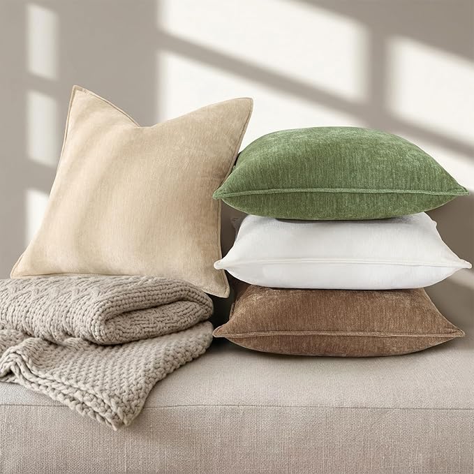 decorUhome Summer Couch Euro Sham Throw Pillow Covers 26x26 Set of 2, - Image 5