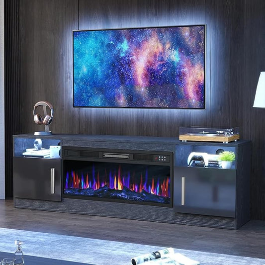 PRETZI Fireplace TV Stand with 36" Fireplace Up to 80" TVs, Remote Control by PRETZI