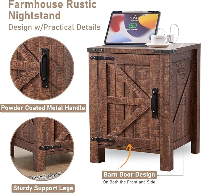 OKD Farmhouse Nightstand Set of 2 - Image 5