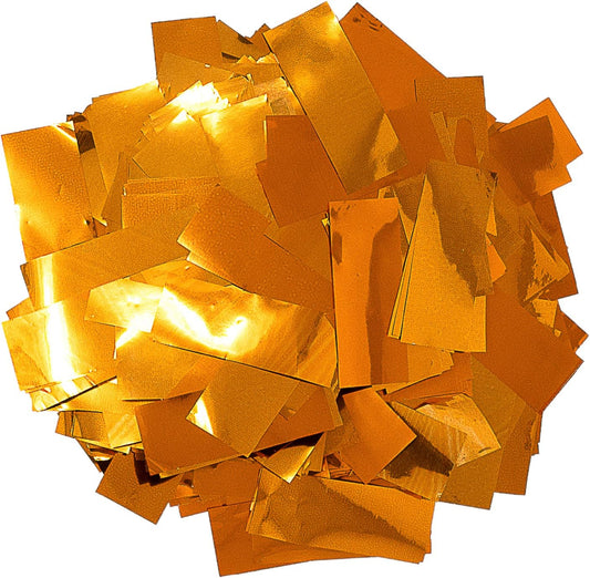 Shiny Metallic Confetti Rectangles, Orange Color – Ultimate Confetti Fluttering Foil Paper for Confeti Cannon and Launcher Use, Table Decorations, and More (20 Handfuls per Bag, 1 lb)