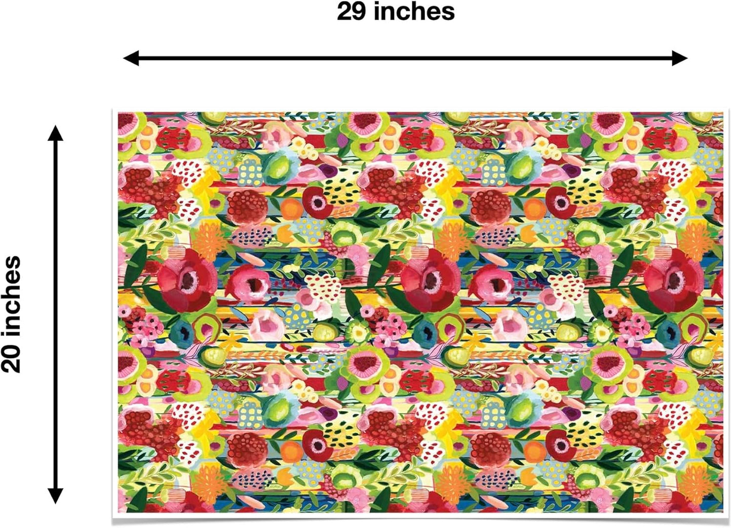 Colors of Rainbow - Collage Floral - 12 Sheets, 20 inch X 29 inch - Italian Print Tissue Paper for Decoupage Gift Basket Gift Bag Party Crafts (Collage Floral)