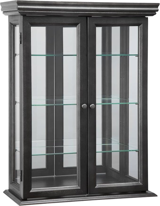 Design Toscano Country Tuscan Hardwood Wall Curio Cabinet: Ebony Black Finish by DesignToscano