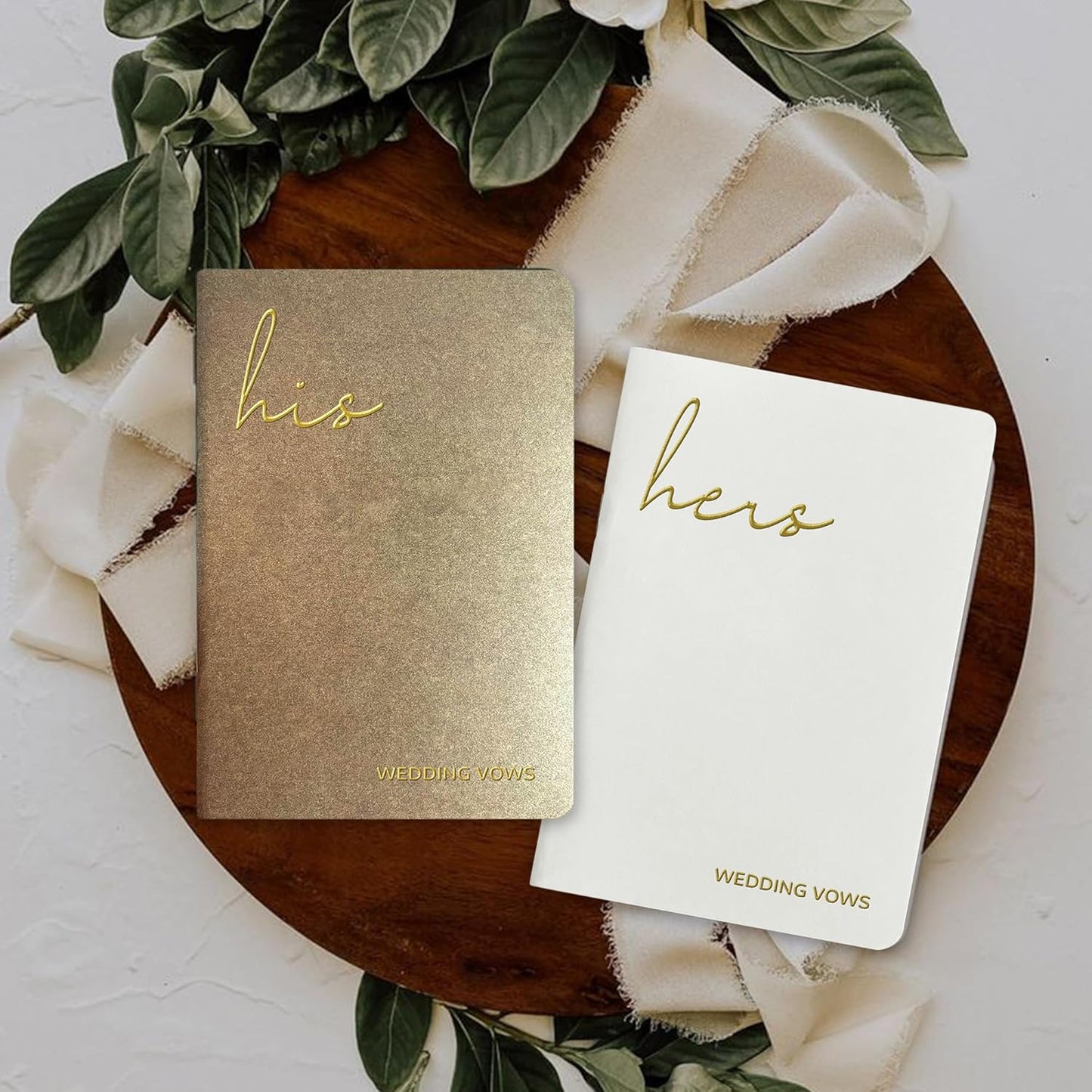 Vow Books His and Hers Wedding Vow Books with Soft Touch Gold Foil Engraving Wedding Essentials Wedding Accessories(XZ-HH-Terracotta)