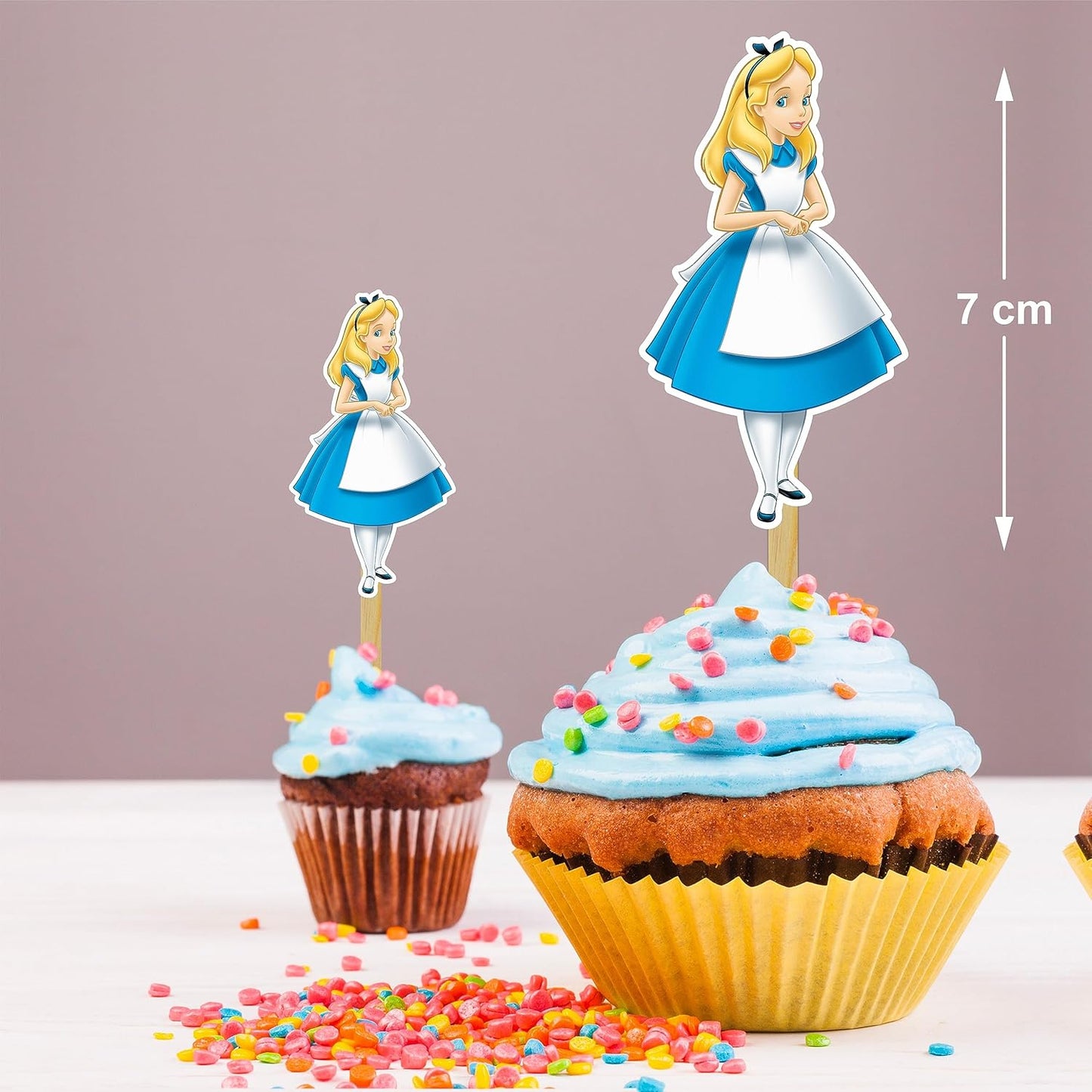 "Alice in Wondrland Cupcake Topper – Whimsical Birthday Party Decorations for Adults – Tea Party, Baby Shower, Bridal Shower, Theme Dessert Table Décor – Reusable Party Supplies"