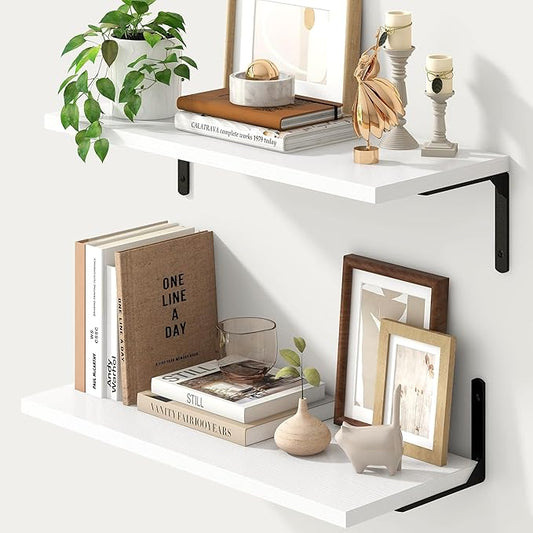 Fun Memories Deep Floating Shelves, 24W x 8D Floating Shelves Set of 2 by FunMemories