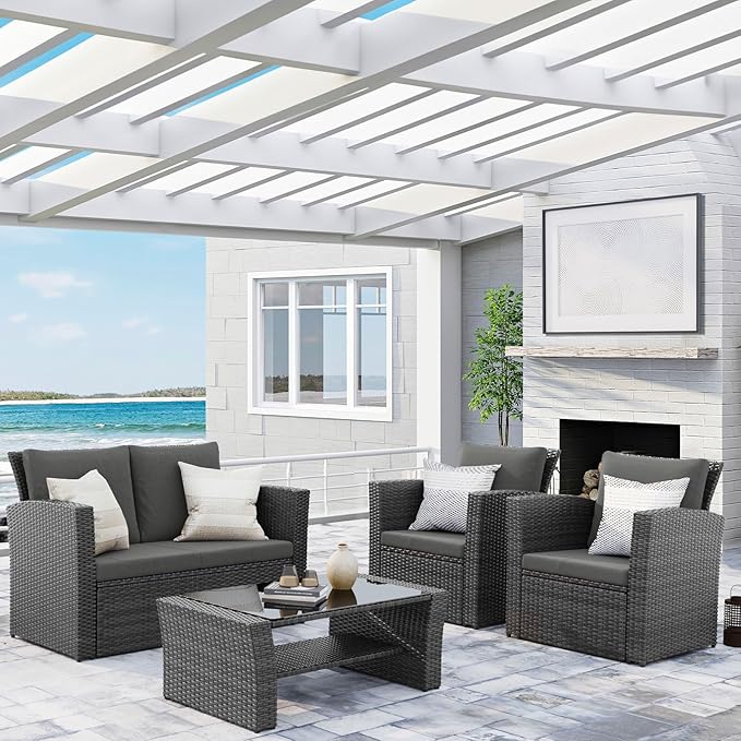 Wisteria Lane Patio Furniture Set, Wicker Outside Outdoor Furniture - Image 3