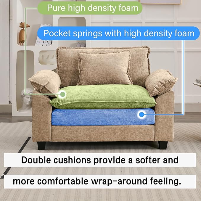 Oprisen Modular Sectional Sofa, Comfy Cloud Couch Sectional Sofa, Chenille Sofa - Image 3