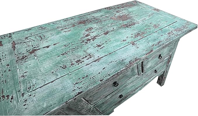 Vintage Distressed Pastel Green Marks Drawers Credenza Side Table Cabinet - Image 6