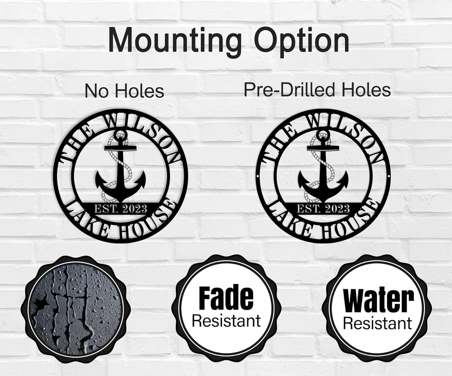 Personalized Lake House Decor, Custom Nautical Wall Decor, Nautical Decor for Home, Outdoor Metal Lake House Signs